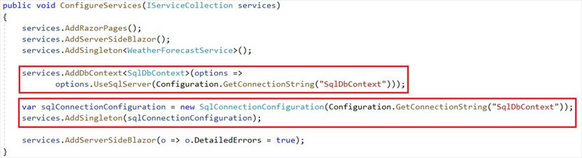 SQL connection configuration 